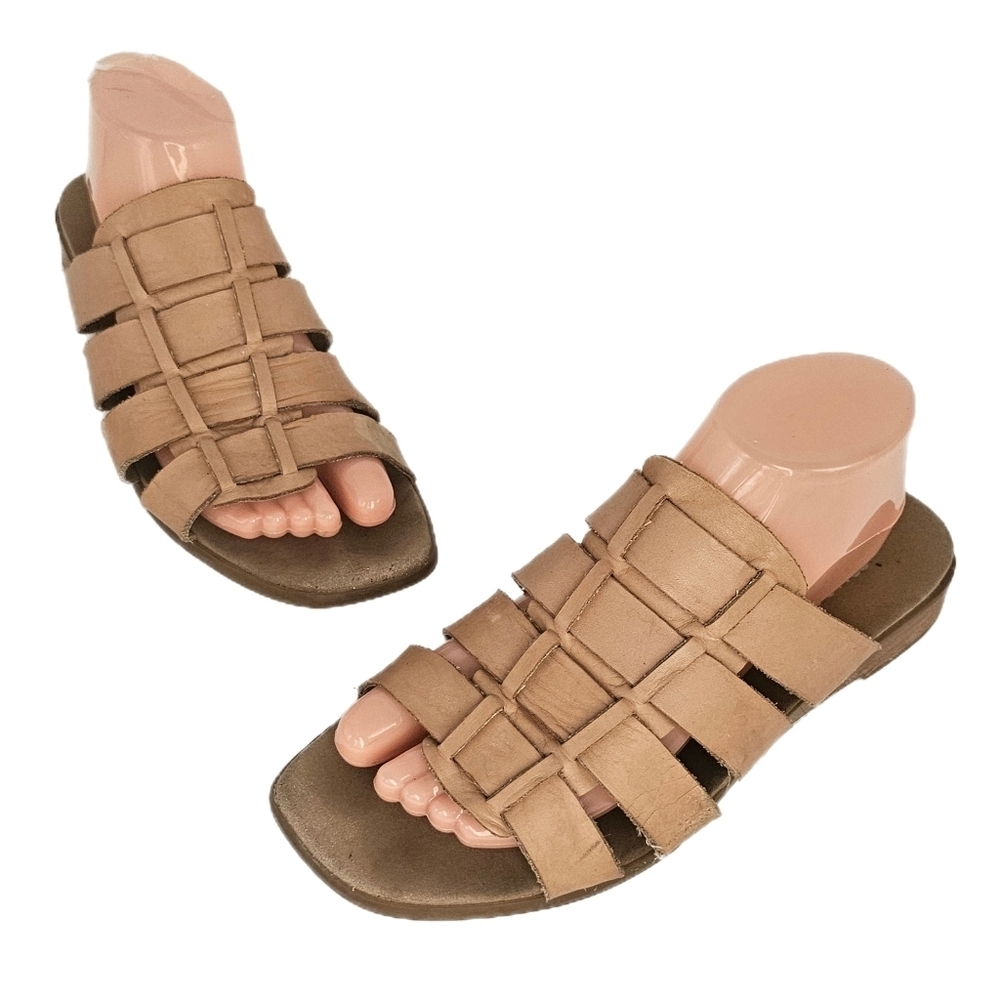 Munro Carrera Gladiator Sandal Tan Calf Leather Women’s Size 9.5 Wide - Picture 1 of 12